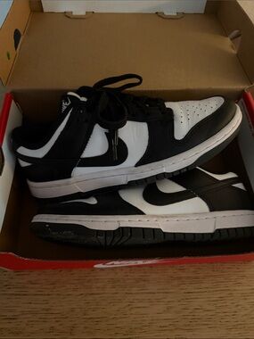 Nike Black and White Dunk Low Sneakers